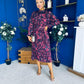 Maeve Pleated Midi Dress Floral Burgundy