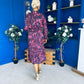 Maeve Pleated Midi Dress Floral Burgundy