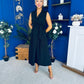 Kia Tie Detail Tailored Midi Dress Black