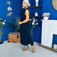Kia Tie Detail Tailored Midi Dress Black