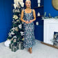 Lisbon Square Neck Sequin Midi Dress Black