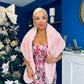Hanna Faux Fur Shawl Pink