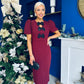 Emma Cut Out Bow Midi Dress Wine