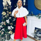 Michaela Detailed Ocxasion Dress Red