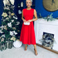 Michaela Detailed Ocxasion Dress Red