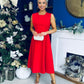 Michaela Detailed Ocxasion Dress Red
