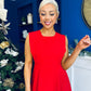 Michaela Detailed Ocxasion Dress Red