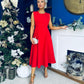 Michaela Detailed Ocxasion Dress Red