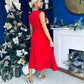 Michaela Detailed Ocxasion Dress Red