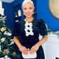 Casey Pearl & Velvet Occasion Dress Black