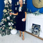 Casey Pearl & Velvet Occasion Dress Black