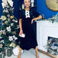 Casey Pearl & Velvet Occasion Dress Black