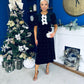 Casey Pearl & Velvet Occasion Dress Black