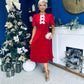 Casey Pearl & Velvet Occasion Dress Red