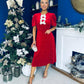 Casey Pearl & Velvet Occasion Dress Red