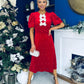 Casey Pearl & Velvet Occasion Dress Red