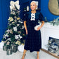 Casey Pearl & Velvet Occasion Dress Navy