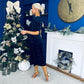 Casey Pearl & Velvet Occasion Dress Navy