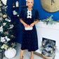 Casey Pearl & Velvet Occasion Dress Navy