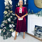Casey Pearl & Velvet Occasion Dress Wine