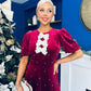 Casey Pearl & Velvet Occasion Dress Wine
