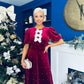 Casey Pearl & Velvet Occasion Dress Wine