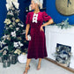 Casey Pearl & Velvet Occasion Dress Wine
