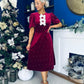 Casey Pearl & Velvet Occasion Dress Wine