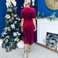 Casey Pearl & Velvet Occasion Dress Wine