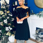 Jackie Floral Bardot Occasion Midi Dress Black