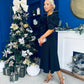 Jackie Floral Bardot Occasion Midi Dress Black