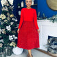 River Sequin Skirt Occasion Midi Dress Red