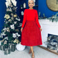 River Sequin Skirt Occasion Midi Dress Red
