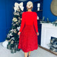 River Sequin Skirt Occasion Midi Dress Red