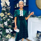 Casey Pearl & Velvet Occasion Dress Forest