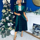 Casey Pearl & Velvet Occasion Dress Forest