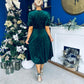Casey Pearl & Velvet Occasion Dress Forest