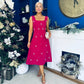 Sabrina Pearl Embellished Occasion Dress Raspberry