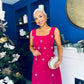 Sabrina Pearl Embellished Occasion Dress Raspberry