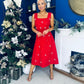 Sabrina Pearl Embellished Occasion Dress Red
