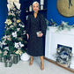 Selena Detailed Wrap Midi Dress Black
