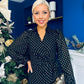 Selena Detailed Wrap Midi Dress Black