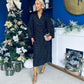 Selena Detailed Wrap Midi Dress Black