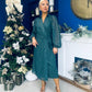 Selena Detailed Wrap Midi Dress Forest