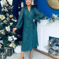 Selena Detailed Wrap Midi Dress Forest