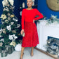 Evelyn Sequin Skirt Occasion Dress Red
