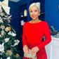 Evelyn Sequin Skirt Occasion Dress Red