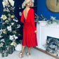 Evelyn Sequin Skirt Occasion Dress Red