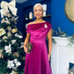 Imogen Gold Broach Velvet Midi Dress Orchid