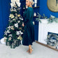 Lindsey Bow Detail Velvet Occasion Dress Forest